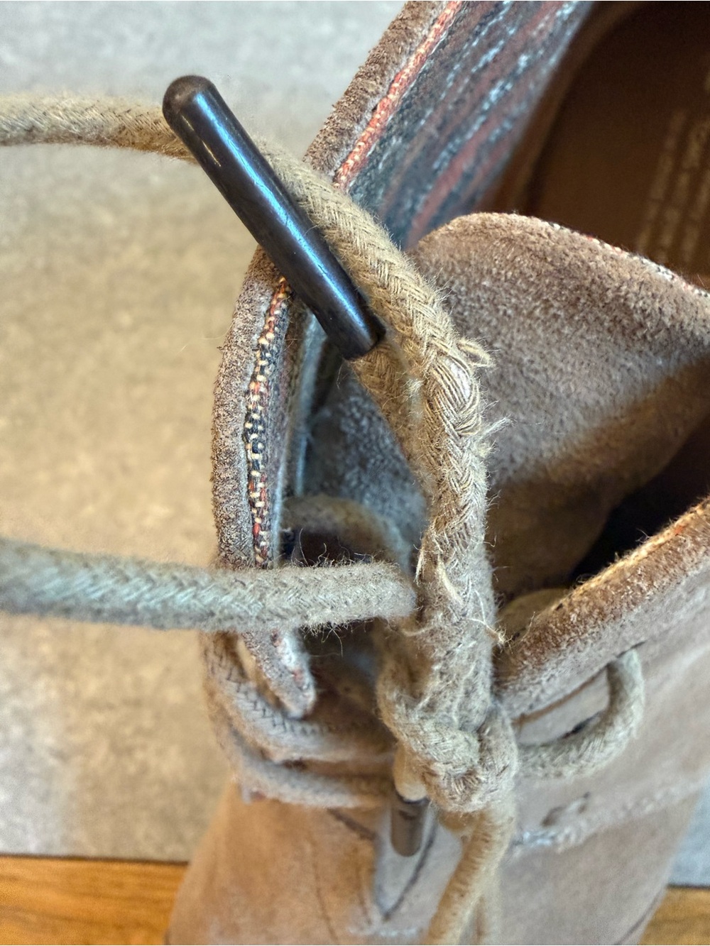 TOMS Desert Wedge Taupe Suede Lace-Up Bootie Size 11 - Picture 11 of 13